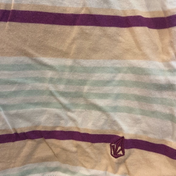 Volcom Sheer Aqua Striped Summer Tank Medium - Picture 4 of 5